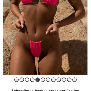 Micro pink clear strap bikini